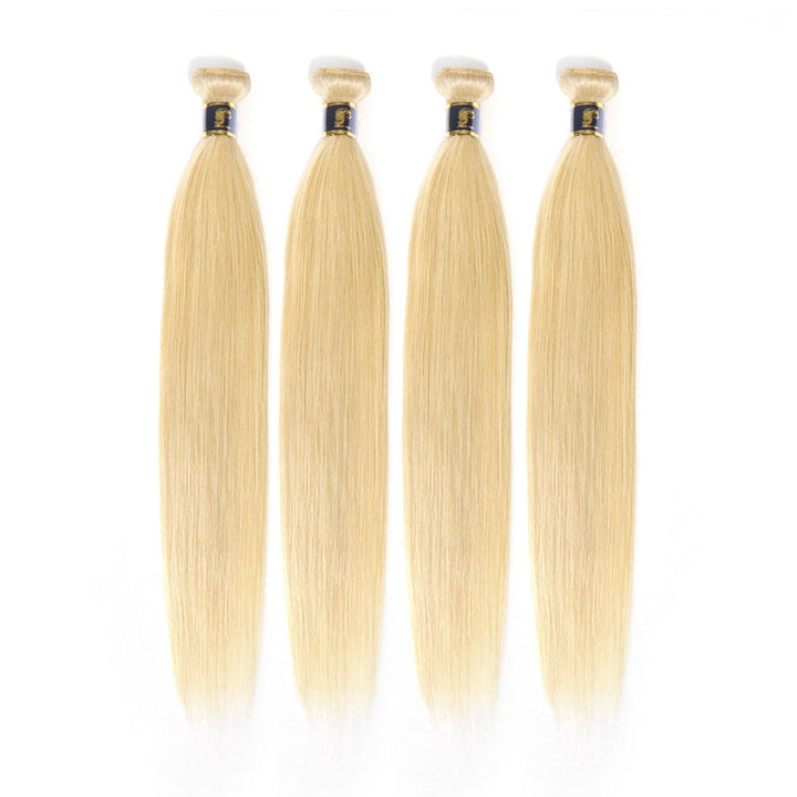 613 Bundles 100% Unprocessed Brazilian Straight Human Hairs Blonde Hair Weaves